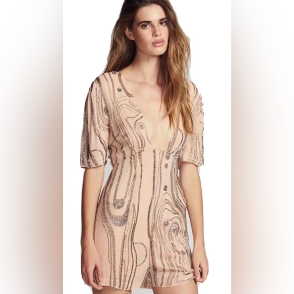 Brand New Free People River Embellished Romper Sz 2